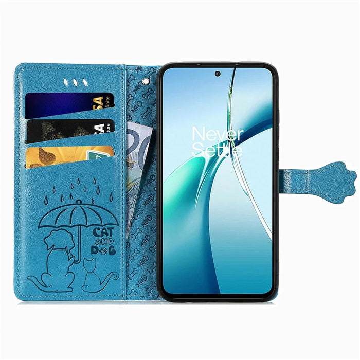 For Samsung Galaxy S26 Case Flip Wallet Leather Phone Cover with Cute Cat Dog Pattern - Blue - 2