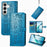 For Samsung Galaxy S26 Case Flip Wallet Leather Phone Cover with Cute Cat Dog Pattern - Blue - 4