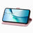 For Samsung Galaxy S26+ Zipper Wallet Case with Strap Flower Imprint PU Leather Phone Cover - Pink - 3