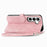 For Samsung Galaxy S26+ Zipper Wallet Case with Strap Flower Imprint PU Leather Phone Cover - Pink - 4