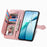 For Samsung Galaxy S26 Zipper Wallet Case with Strap Flower Imprint PU Leather Phone Cover - Pink - 2