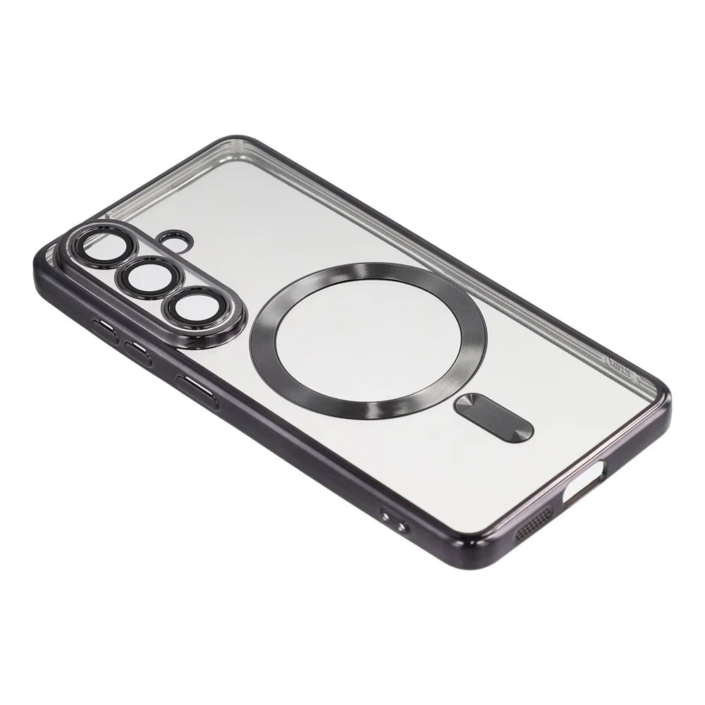 X-LEVEL For Samsung Galaxy S26 Magnetic Case Flexible TPU Clear Phone Cover with Lens Film - Black - 3