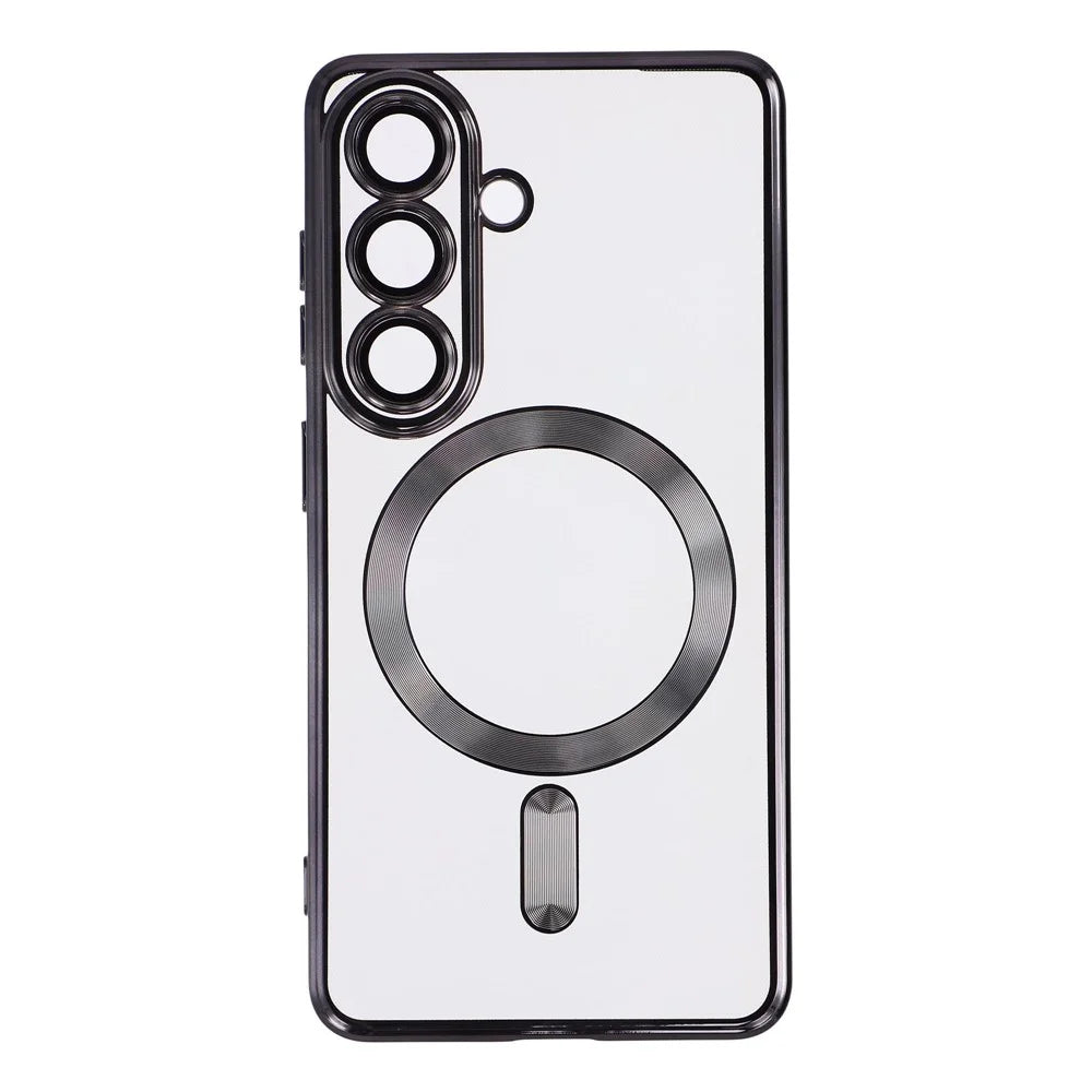 X-LEVEL For Samsung Galaxy S26+ Magnetic Case Flexible TPU Clear Phone Cover with Lens Film - Black - 1