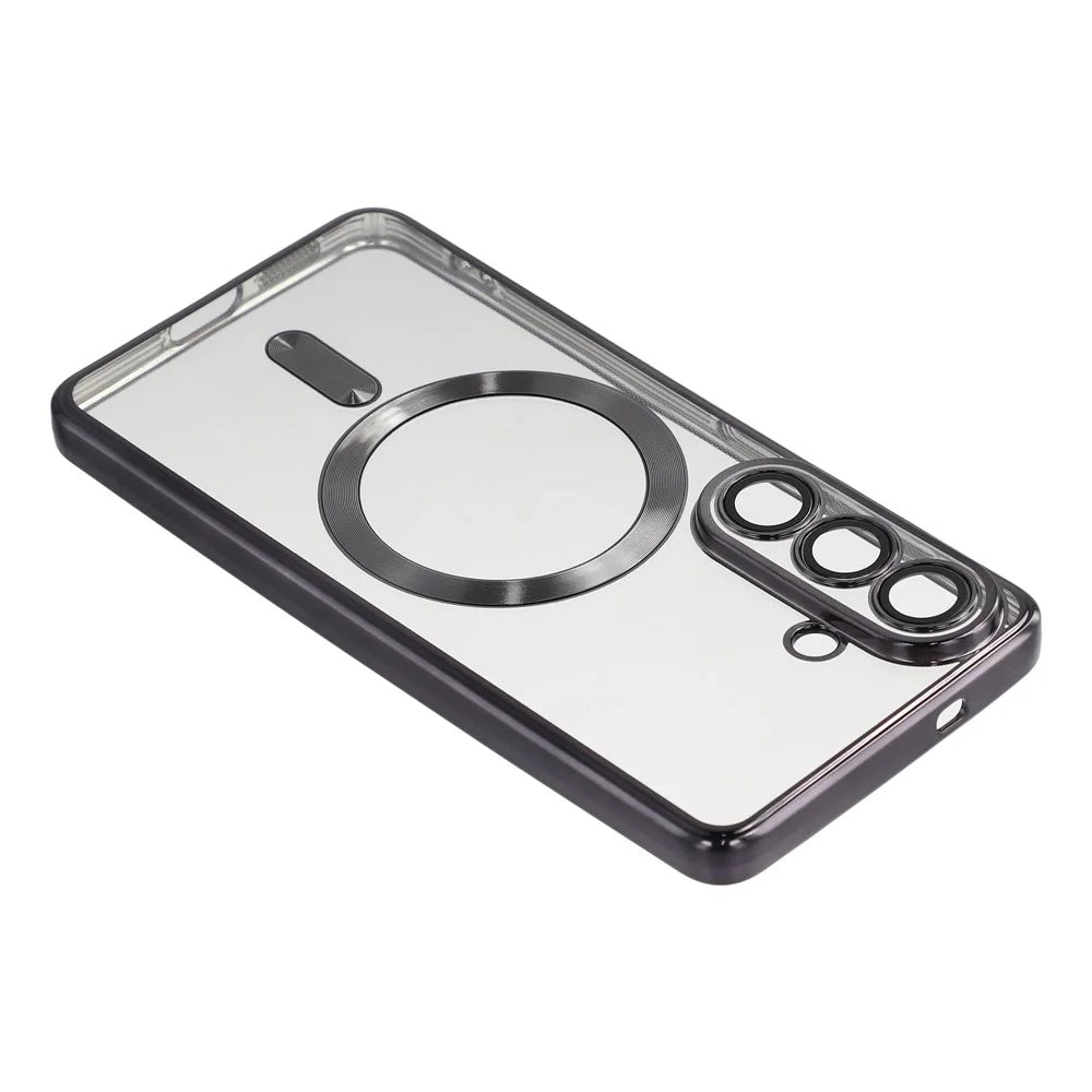 X-LEVEL For Samsung Galaxy S26+ Magnetic Case Flexible TPU Clear Phone Cover with Lens Film - Black - 4