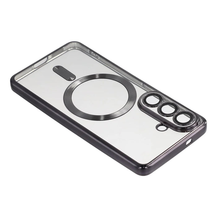 X-LEVEL For Samsung Galaxy S26+ Magnetic Case Flexible TPU Clear Phone Cover with Lens Film - Black - 4