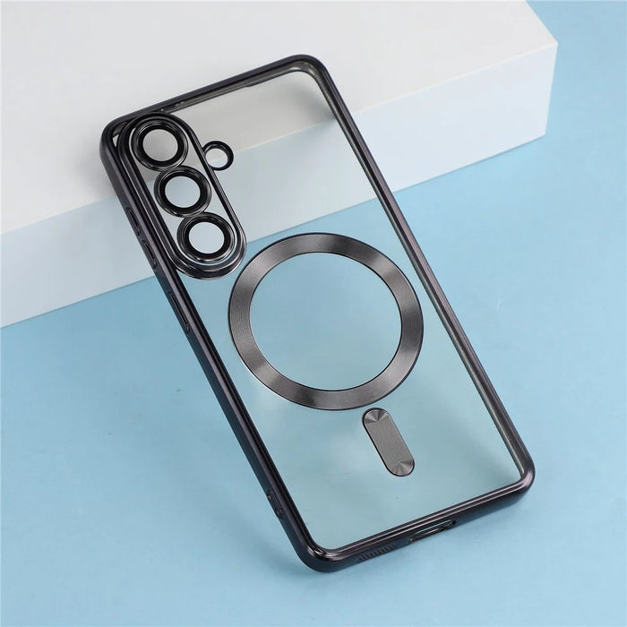X-LEVEL For Samsung Galaxy S26+ Magnetic Case Flexible TPU Clear Phone Cover with Lens Film - Black - 5