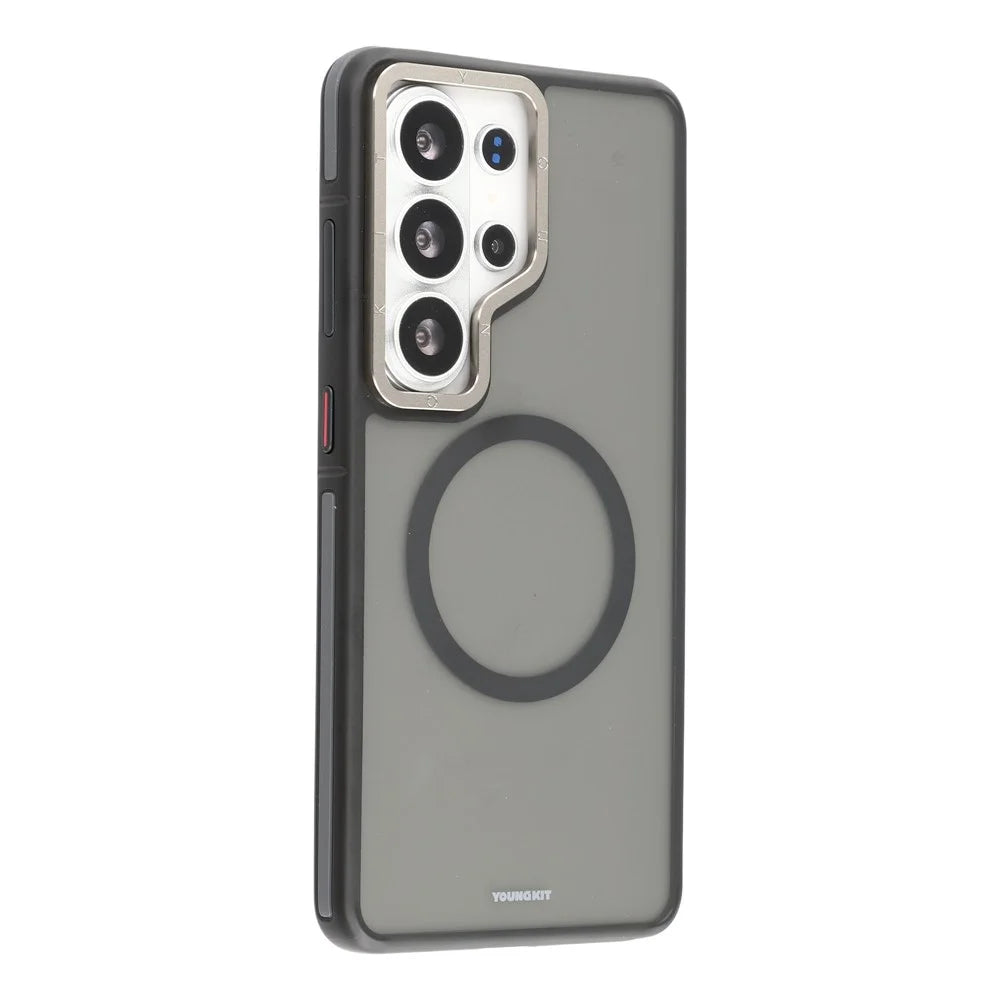 YOUNGKIT For Samsung Galaxy S26 Ultra Magnetic Case Skin-Touch Matte PC + TPU Phone Cover - Black - 1
