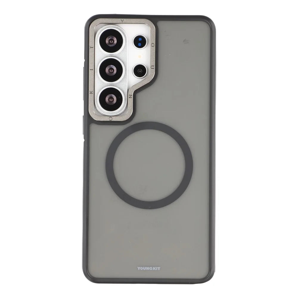 YOUNGKIT For Samsung Galaxy S26 Ultra Magnetic Case Skin-Touch Matte PC + TPU Phone Cover - Black - 2