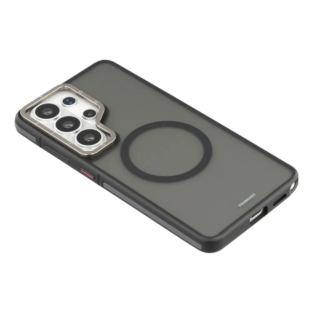 YOUNGKIT For Samsung Galaxy S26 Ultra Magnetic Case Skin-Touch Matte PC + TPU Phone Cover - Black - 4