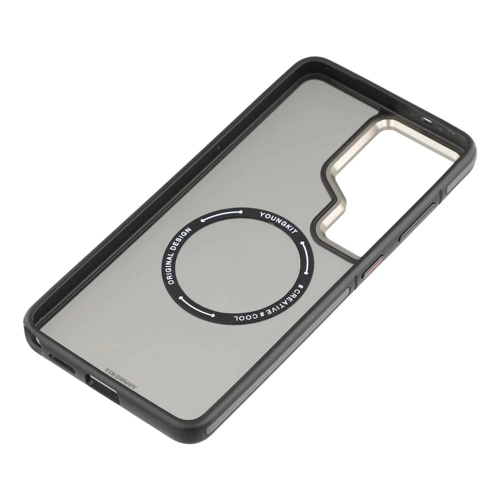 YOUNGKIT For Samsung Galaxy S26 Ultra Magnetic Case Skin-Touch Matte PC + TPU Phone Cover - Black - 6