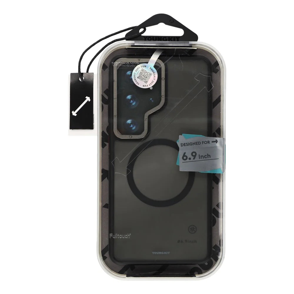 YOUNGKIT For Samsung Galaxy S26 Ultra Magnetic Case Skin-Touch Matte PC + TPU Phone Cover - Black - 7