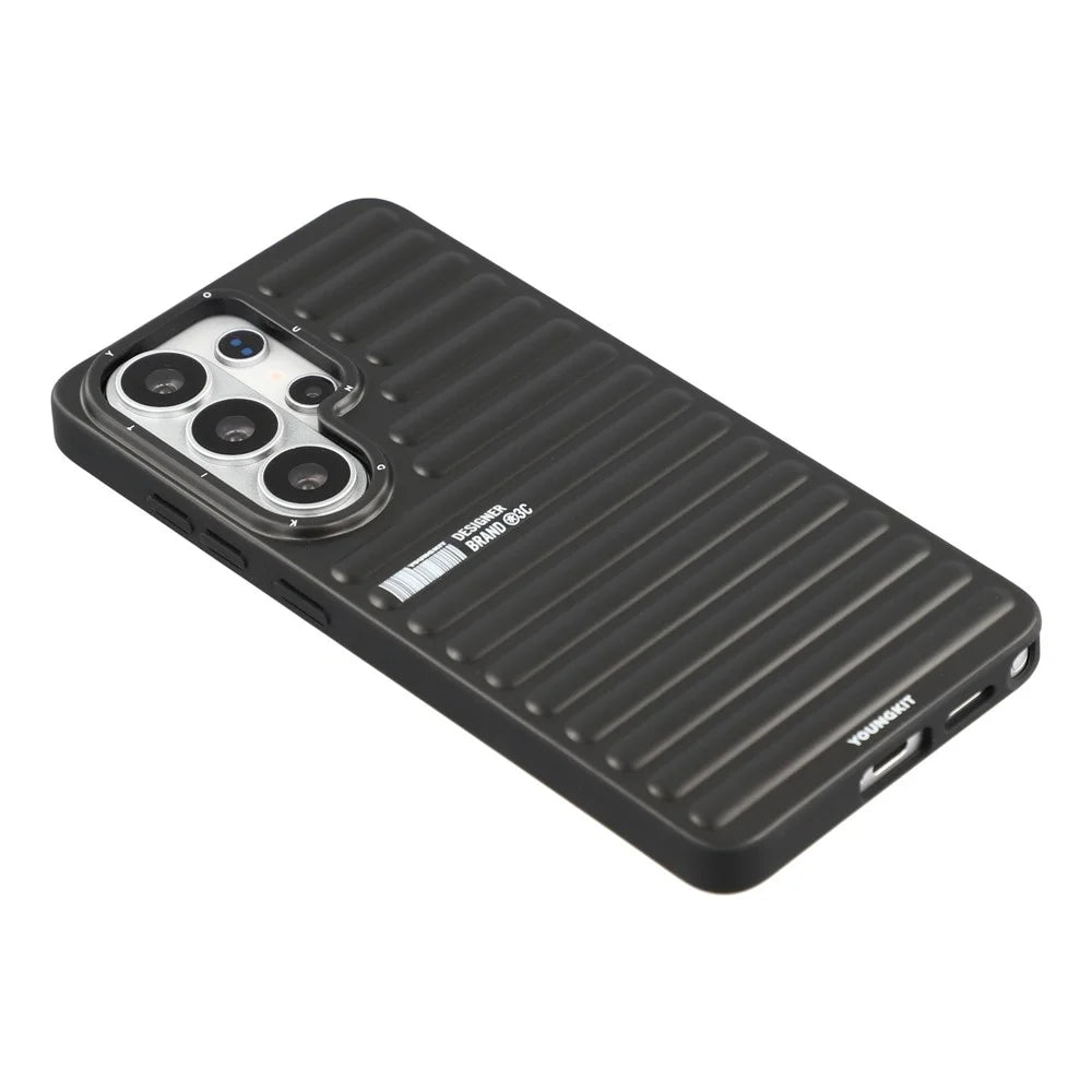 YOUNGKIT For Samsung Galaxy S26 Ultra Magnetic Case Suitcase Texture IMD TPU Phone Cover - Black - 4