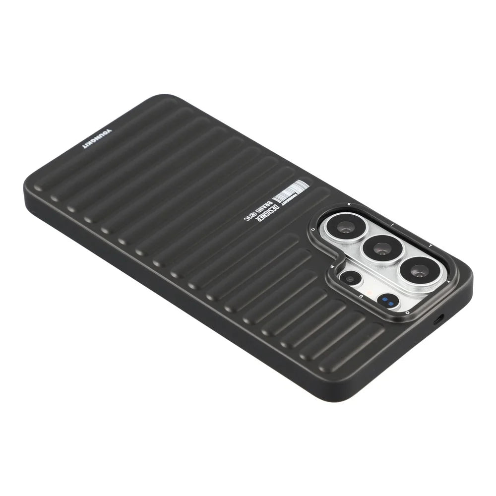 YOUNGKIT For Samsung Galaxy S26 Ultra Magnetic Case Suitcase Texture IMD TPU Phone Cover - Black - 5