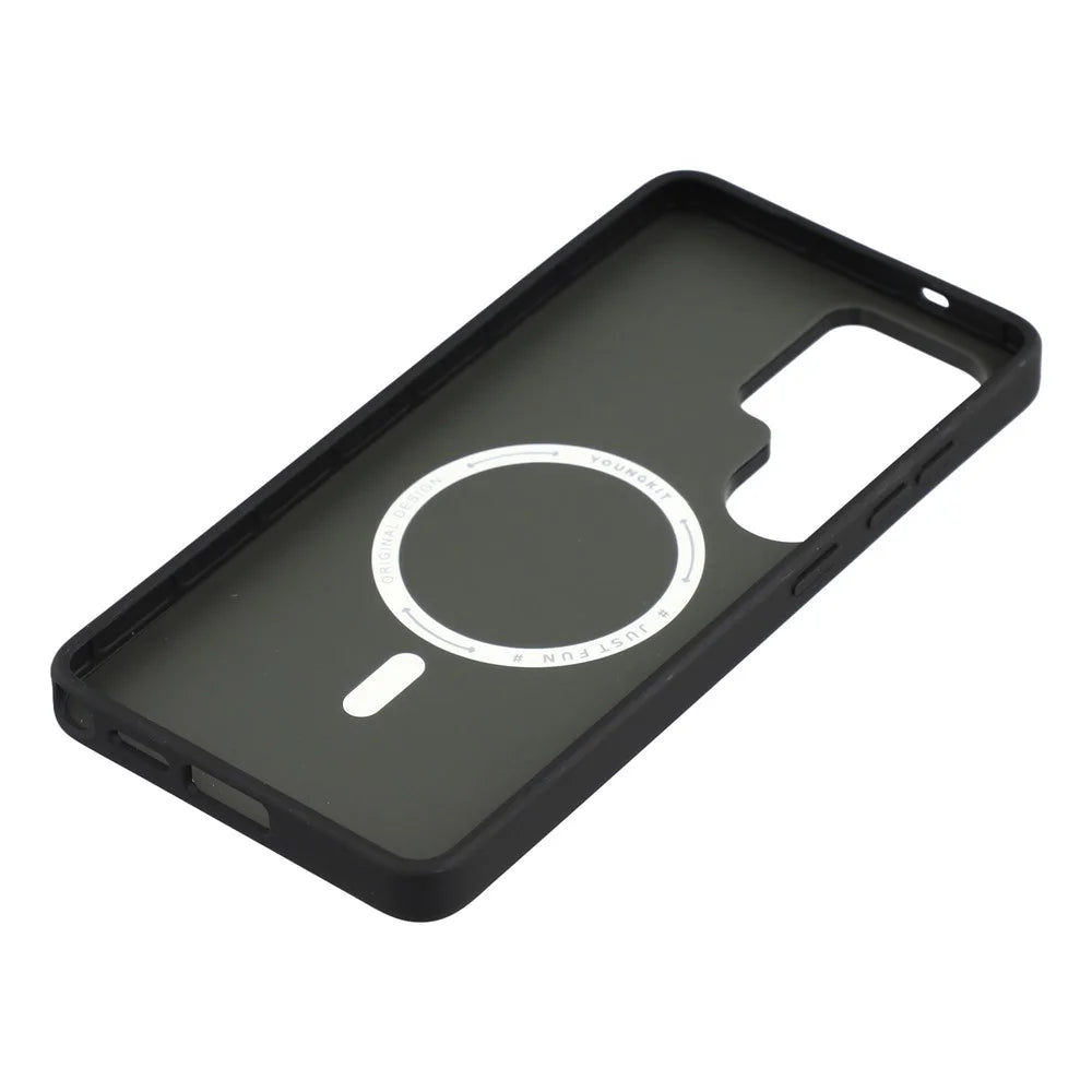 YOUNGKIT For Samsung Galaxy S26 Ultra Magnetic Case Suitcase Texture IMD TPU Phone Cover - Black - 6