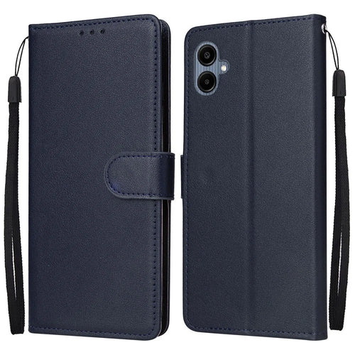 Wallet Stand Case For Samsung Galaxy A08 5G / A08 4G / A07 5G / A07 4G / A06 5G / A06 4G PU Leather Phone Cover with Wrist Strap - Blue - 1