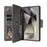 For Samsung Galaxy S26 Ultra Case Zipper Wallet Rivet Decor Leather Phone Cover with Wrist Strap - Grey - 3