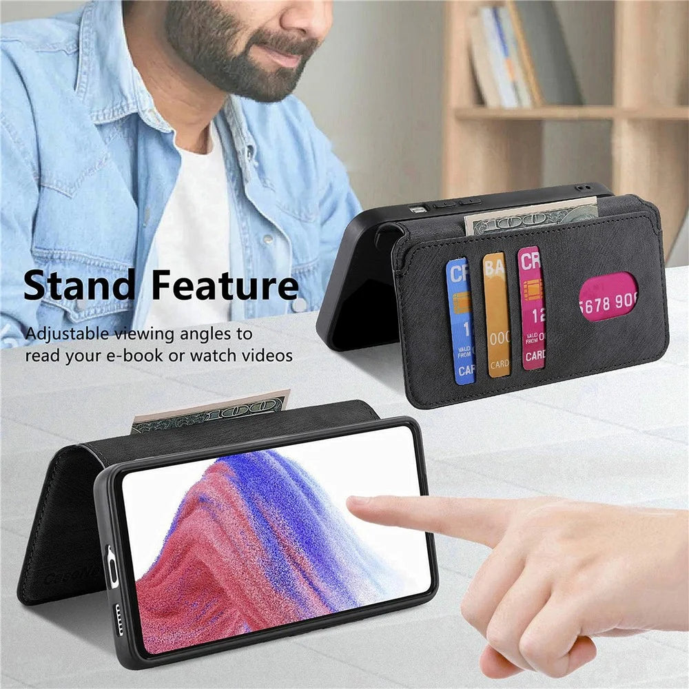 CASENEO MW-03 For Google Pixel 9 Pro XL Magnetic Case Detachable Leather Phone Wallet Cover - Black - 5