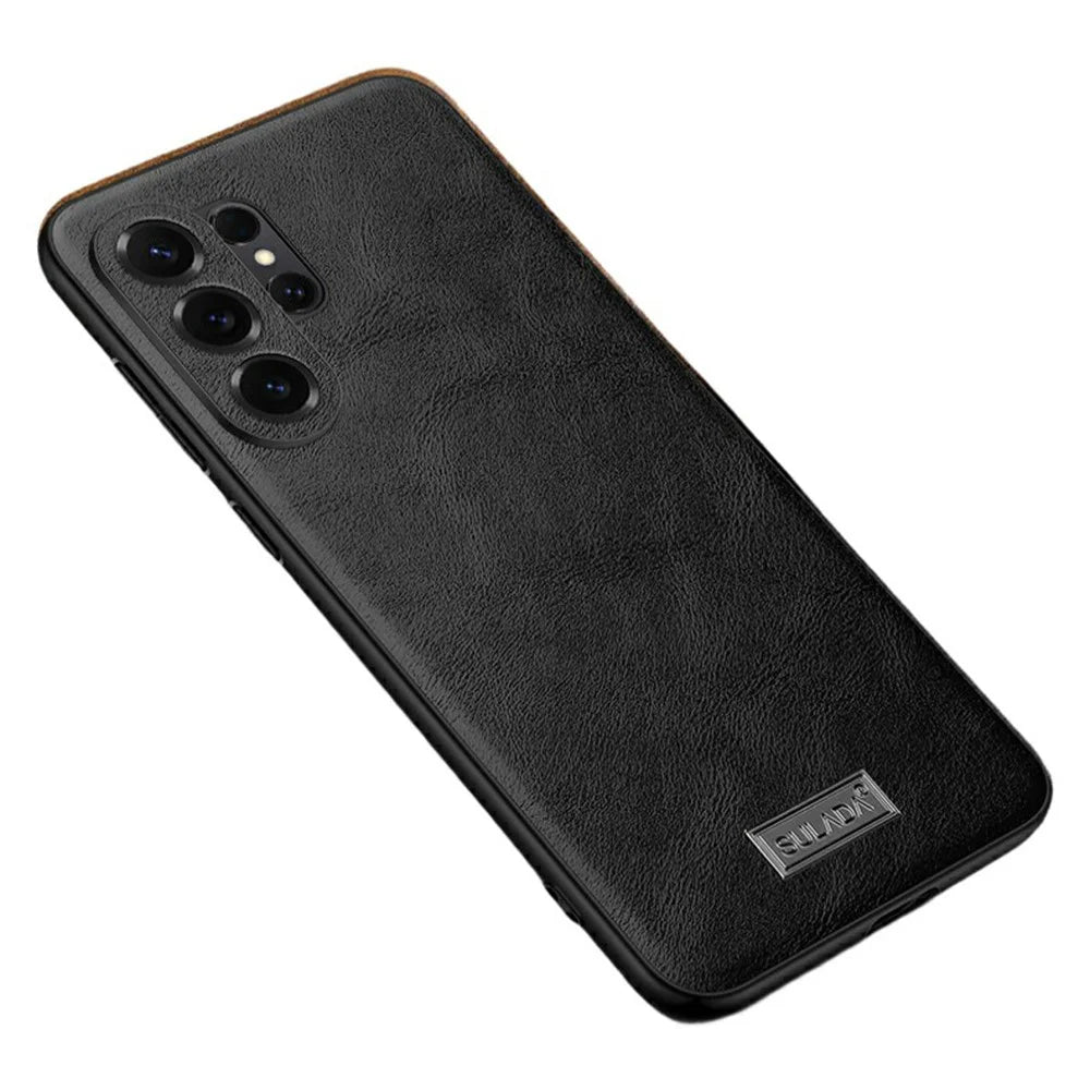 SULADA For Samsung Galaxy S26 Ultra Case PU Leather + TPU + PC Back Phone Cover - Black - 1