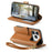 For iPhone 18 Pro / 17 Pro Stand Case Imprint TPU PU Leather Zipper Pocket Wallet Phone Cover with Strap - Brown - 3
