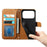 For iPhone 18 Pro / 17 Pro Stand Case Imprint TPU PU Leather Zipper Pocket Wallet Phone Cover with Strap - Brown - 5