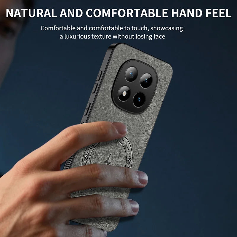WANLONFENG For Xiaomi Redmi Note 15 Pro 4G (Global) Magnetic Case  SD Series PC TPU Phone Cover with 2Pcs Screen Film - Grey - 5
