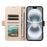 For iPhone 16 Leather Case Rhinestone Decor Rhombus Pattern Wallet Stand Flip Phone Cover with Straps - Apricot - 2