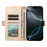 For iPhone 16 Pro Leather Case Rhinestone Decor Rhombus Pattern Wallet Stand Flip Phone Cover with Straps - Apricot - 2