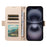 For iPhone 16 Plus Leather Case Rhinestone Decor Rhombus Pattern Wallet Stand Flip Phone Cover with Straps - Apricot - 2