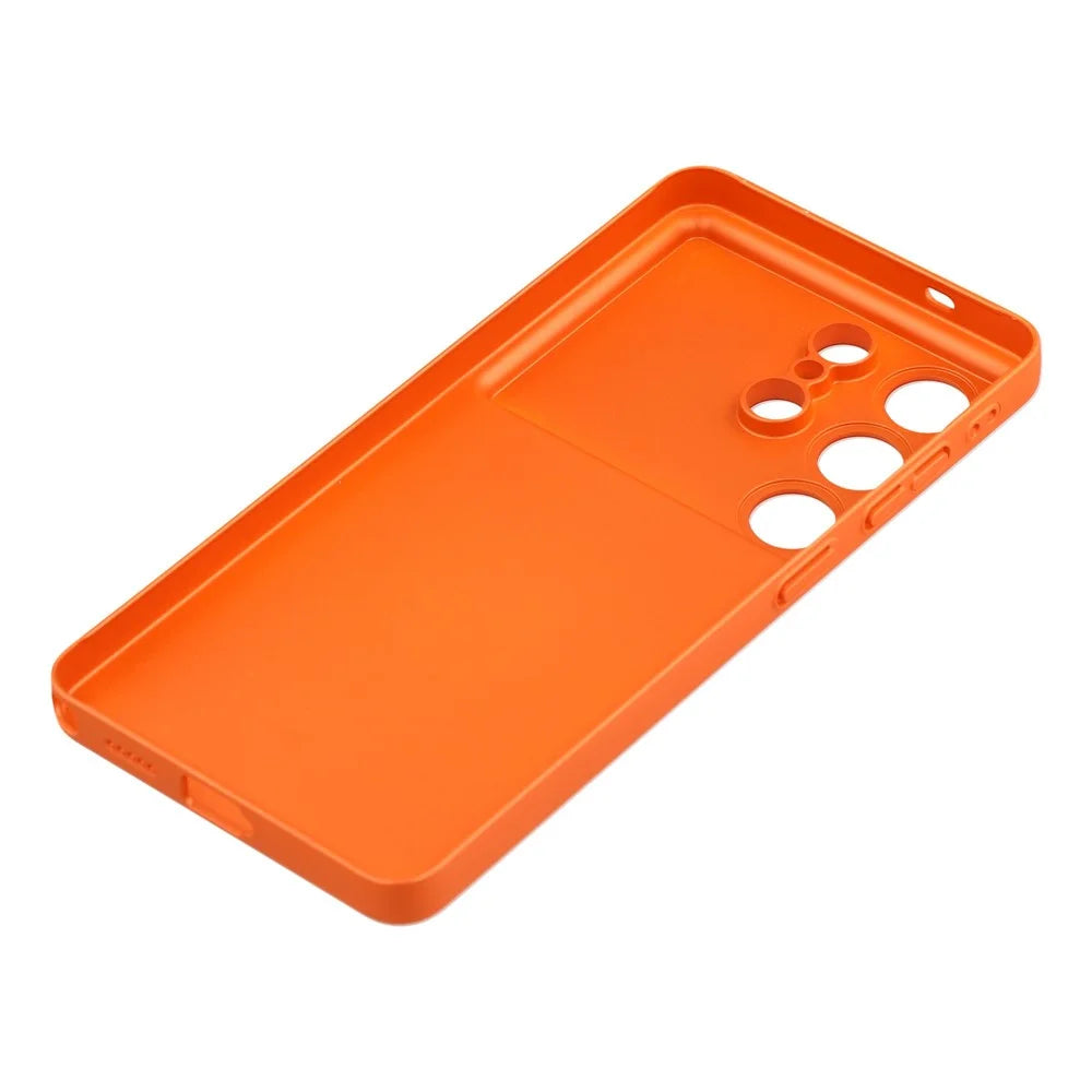For Samsung Galaxy S25 Ultra Magnetic Case AG Matte Glass Shockproof Phone Cover - Orange - 6