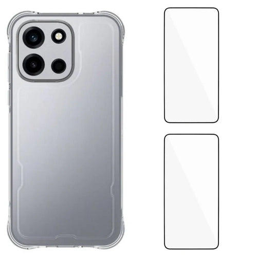 WANLONFENG For OnePlus Turbo 6 5G TPU Case  WL2 Series 2.0mm Phone Cover with 2Pcs Tempered Glass Films - Transparent - 1