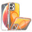 For iPhone 17 Magnetic Case Fluorescent Design TPU Acrylic Phone Back Cover with Lens Frame Kickstand - Orange - 1