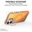 For iPhone 17 Magnetic Case Fluorescent Design TPU Acrylic Phone Back Cover with Lens Frame Kickstand - Orange - 2