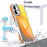 For iPhone 17 Magnetic Case Fluorescent Design TPU Acrylic Phone Back Cover with Lens Frame Kickstand - Orange - 4