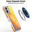 For iPhone 17 Magnetic Case Fluorescent Design TPU Acrylic Phone Back Cover with Lens Frame Kickstand - Orange - 7