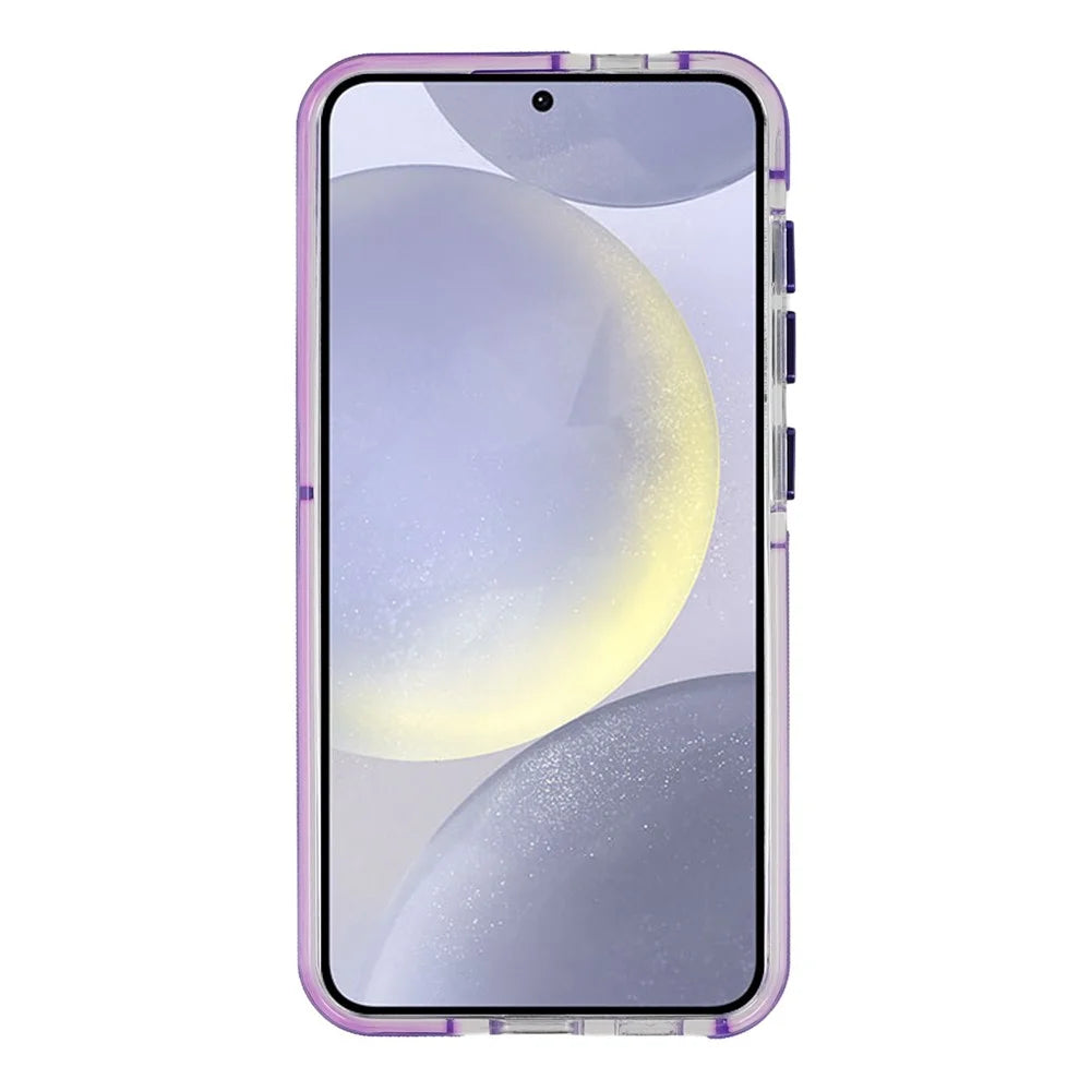 For Samsung Galaxy S26+ Magnetic Case TPU Acrylic Clear Phone Back Cover with Lens Protector Kickstand - Purple - 2