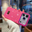 For iPhone 17 Pro Case Resin Rhinestones Metal Emblem TPU + PC Shockproof Phone Cover - Rose - 4