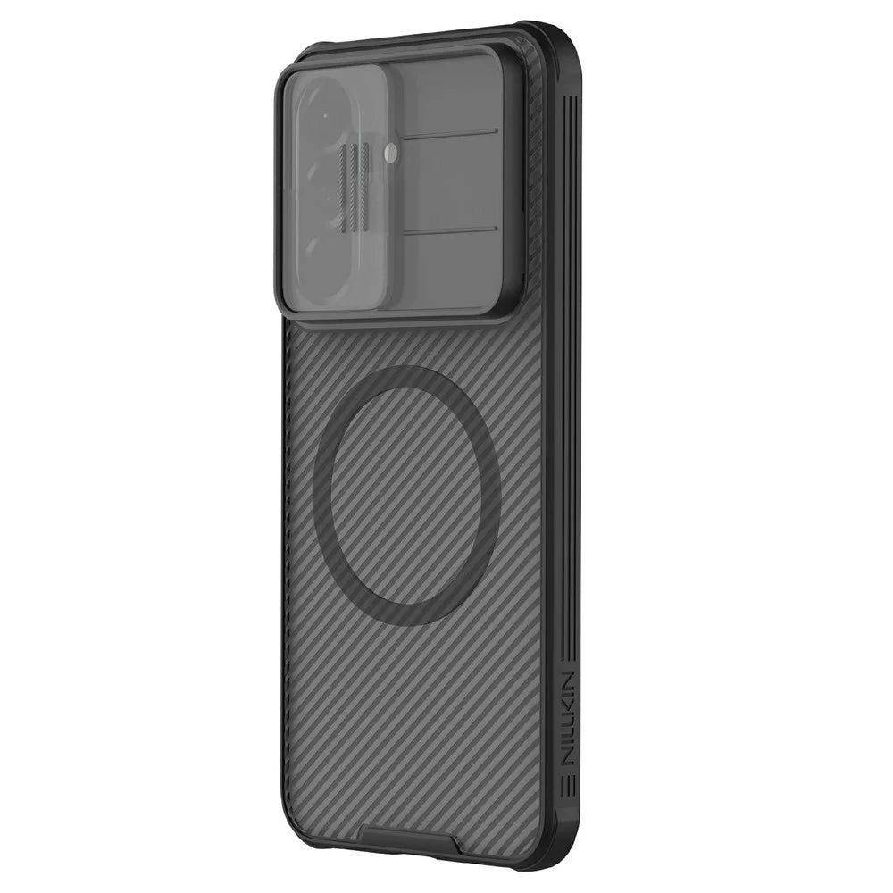 NILLKIN Camshield Pro Magnetic Series For Samsung Galaxy A57 5G Case TPU + PC Phone Cover with Camera Slider - Transparent Black - 2