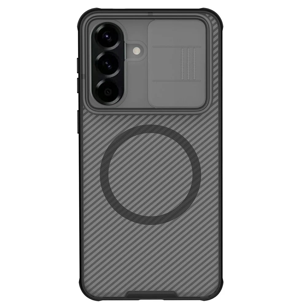 NILLKIN Camshield Pro Magnetic Series For Samsung Galaxy A57 5G Case TPU + PC Phone Cover with Camera Slider - Transparent Black - 3