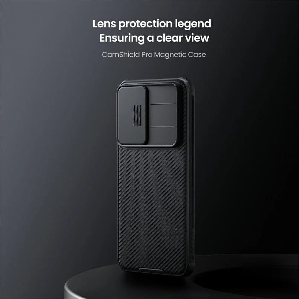 NILLKIN Camshield Pro for Samsung Galaxy A57 5G Magnetic Case TPU + PC Phone Cover with Slider Camera - Black - 6