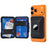 For AirTag Protective Case Phone Back Magnetic Card Holder Wallet - Black - 1