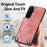 For Samsung Galaxy A57 5G Retro Leather Phone Back Cover with Adjustable Strap - Pink - 4