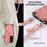 For Samsung Galaxy A57 5G Retro Leather Phone Back Cover with Adjustable Strap - Pink - 5