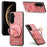 For Samsung Galaxy A57 5G Phone Case with Rotating Kickstand Stress Relief Retro Leather Back Cover - Pink - 1