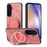 For Samsung Galaxy A57 5G Phone Case with Rotating Kickstand Stress Relief Retro Leather Back Cover - Pink - 2