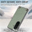 For Samsung Galaxy A57 5G Case Carbon Fiber Texture Hybrid Phone Back Cover with Adjustable Strap - Green - 4