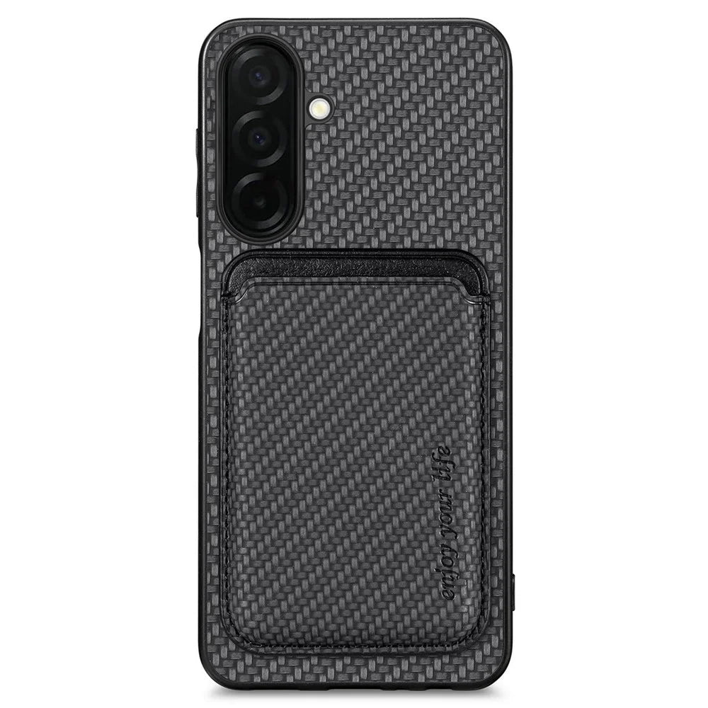 For Samsung Galaxy A57 5G Magnetic Case Detachable Card Holder Phone Back Cover - Black - 1