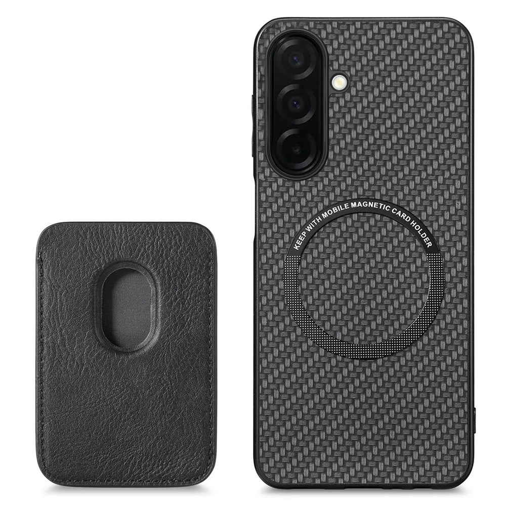 For Samsung Galaxy A57 5G Magnetic Case Detachable Card Holder Phone Back Cover - Black - 2