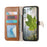 For Samsung Galaxy A57 5G Stand Case Leaf Shape Magnetic Clasp Leather Phone Cover with Hand Strap - Brown - 2