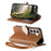 For Samsung Galaxy A57 5G Stand Case Leaf Shape Magnetic Clasp Leather Phone Cover with Hand Strap - Brown - 3