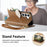 For Samsung Galaxy A57 5G Stand Case Leaf Shape Magnetic Clasp Leather Phone Cover with Hand Strap - Brown - 5